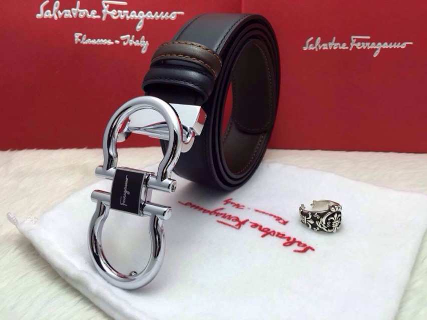 Ferragamo Gentle Monster leather belt with double gancini buckle GM116